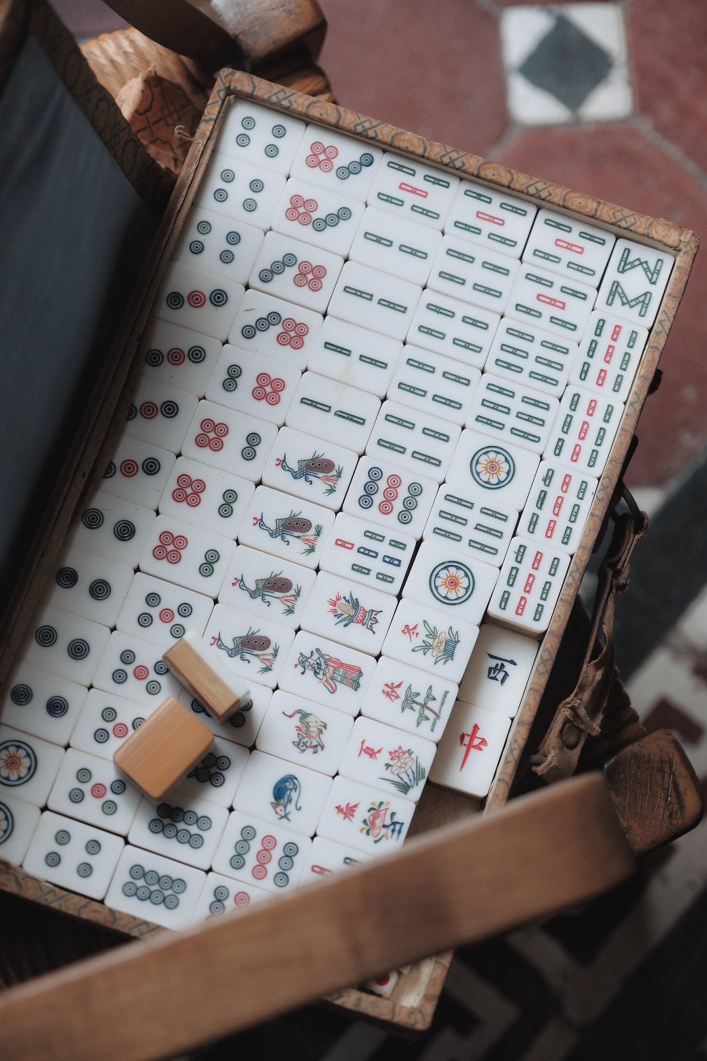 Vintage hand-carved Mahjong tiles (1970s)