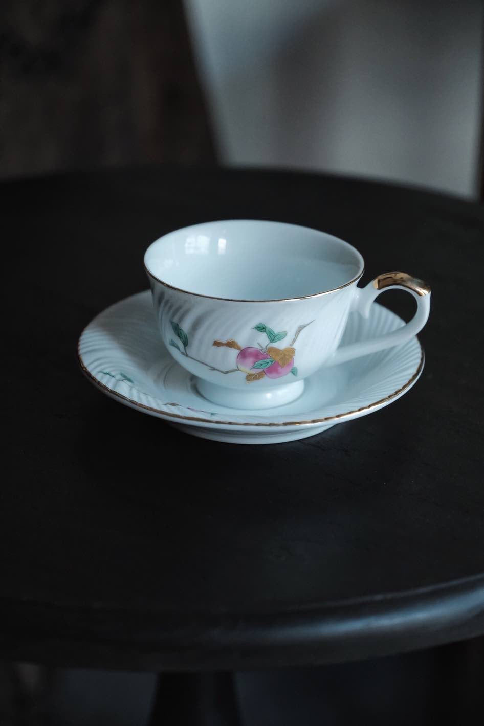 ($140)日本製•翔優瓷描金花杯連碟(200ml)