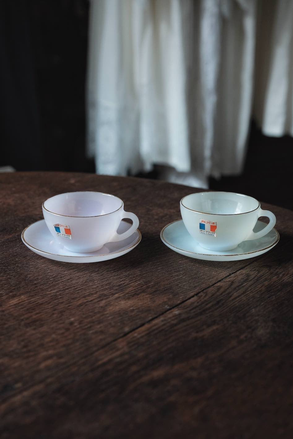 法國製• Arcopal 蛋白石奶玻璃咖啡杯碟 (140ml)