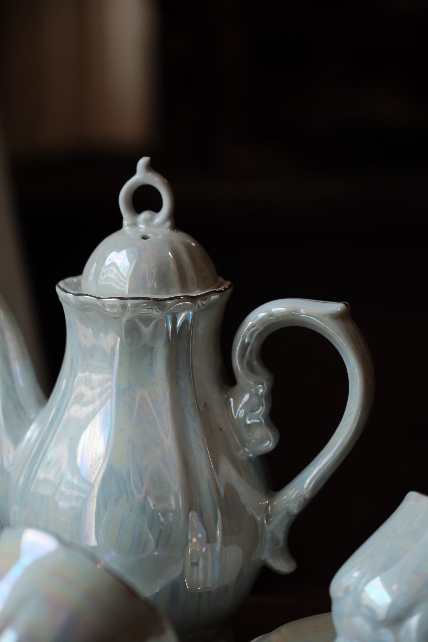 日本製·珍珠貝殼釉骨瓷茶杯連茶壺糖罐(150ml)