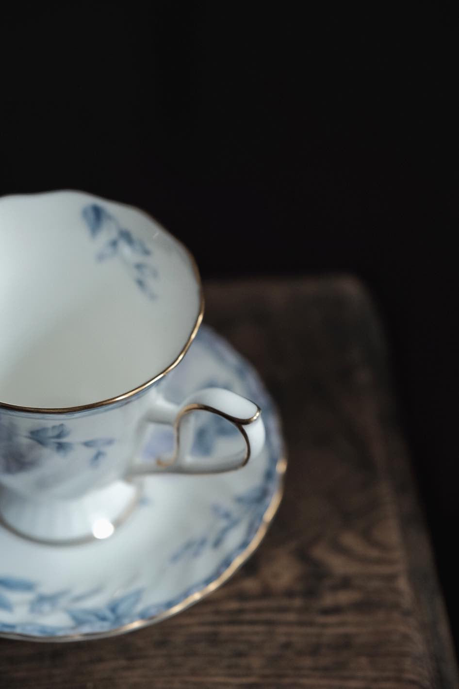 日本製·Hoya山茶花高足骨瓷杯連碟(190ml)