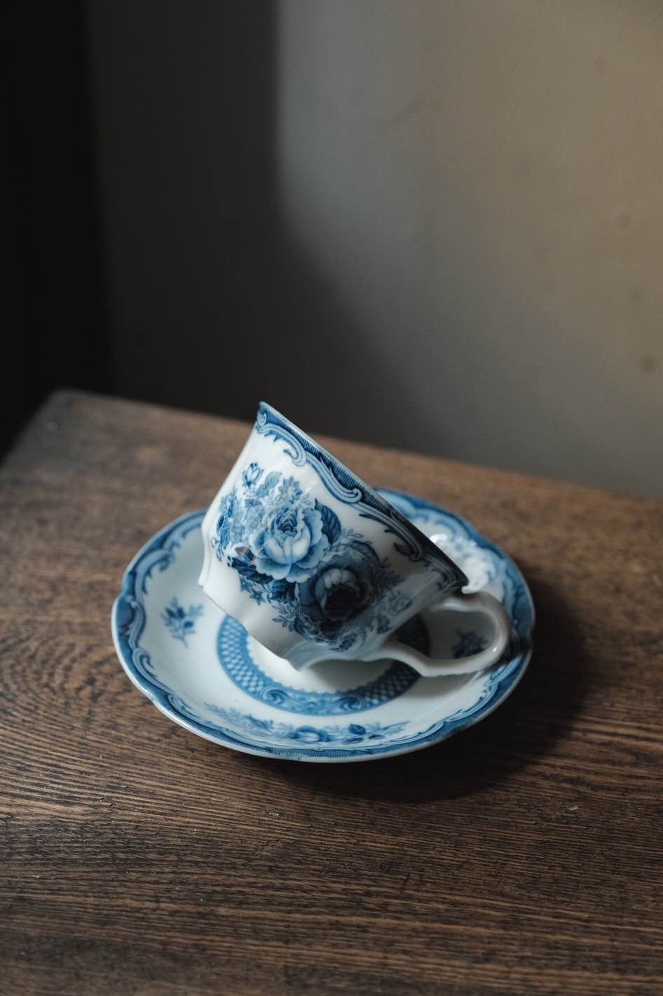 歐洲•Bule Rose英式青花小麥玫瑰花細瓷杯連碟(220ml)