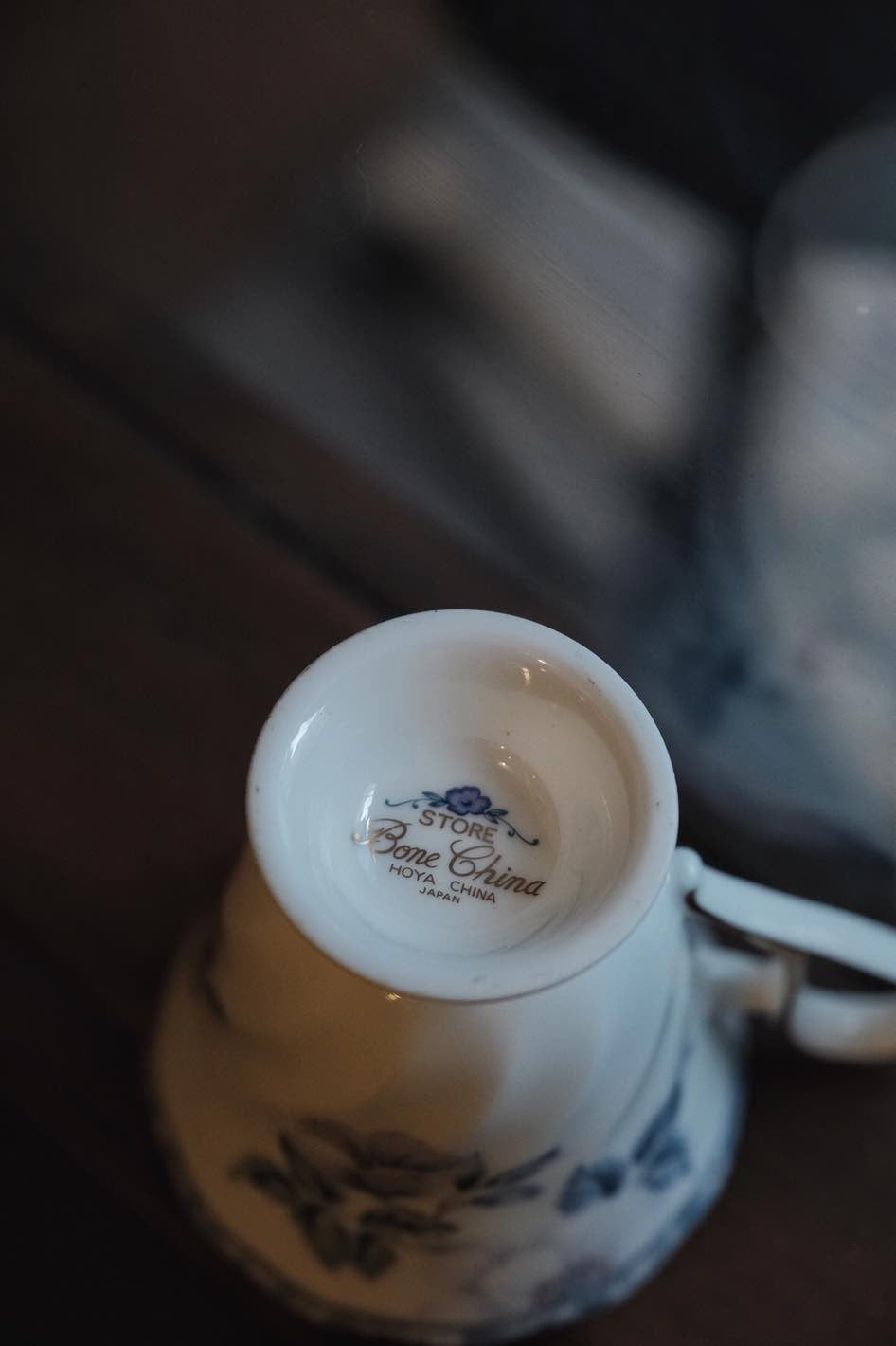 日本製·Hoya山茶花高足骨瓷杯連碟(190ml)