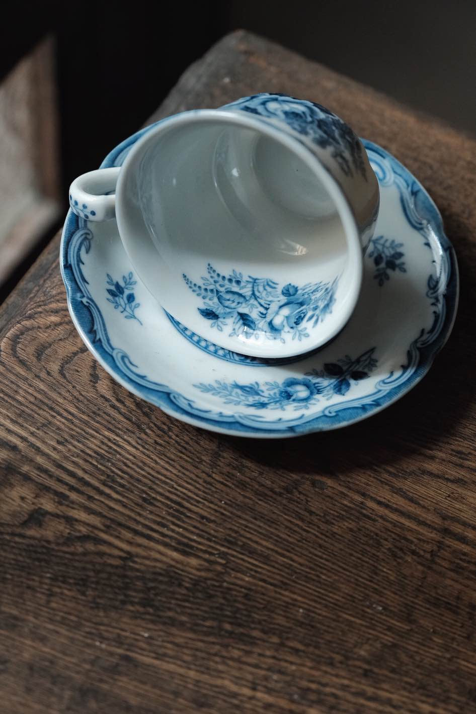 歐洲•Bule Rose英式青花小麥玫瑰花細瓷杯連碟(220ml)