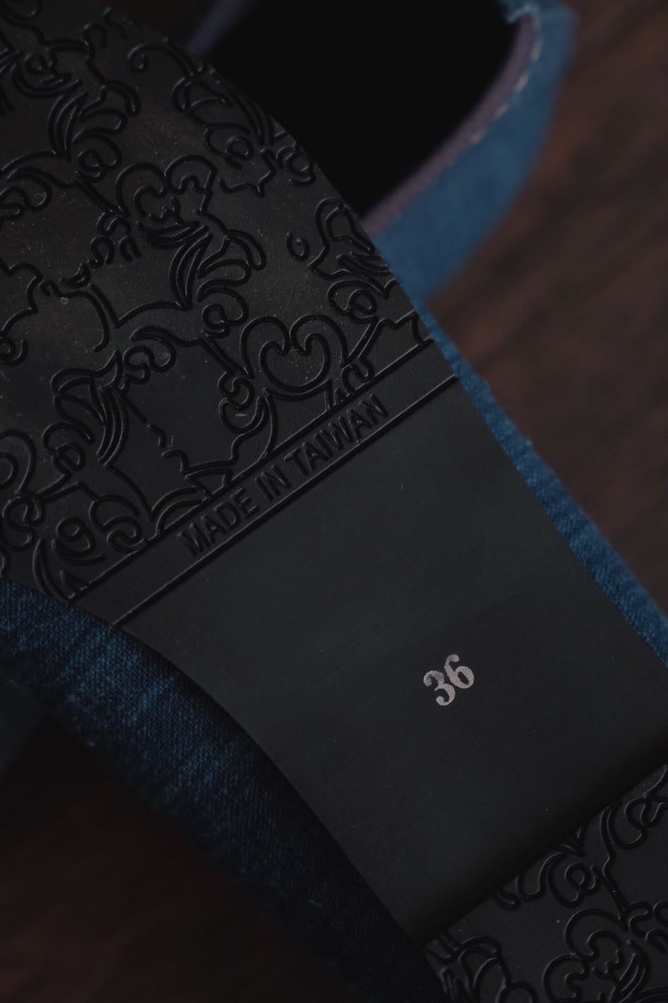 藍染刺子古布合掌鞋