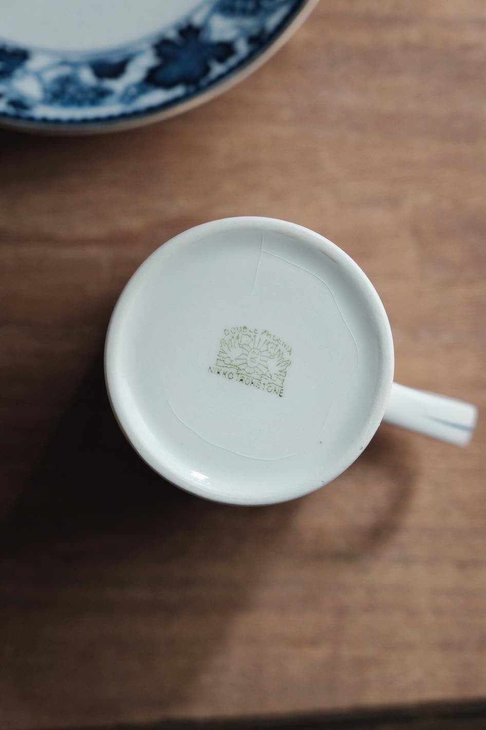 日本製NIKKO骨瓷青付青花付染葡萄藤描金茶杯 180ml| 馬克杯170ml