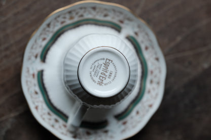 日本製Shiseido 資生堂繪碎花畫像骨瓷細杯連碟（120ml）