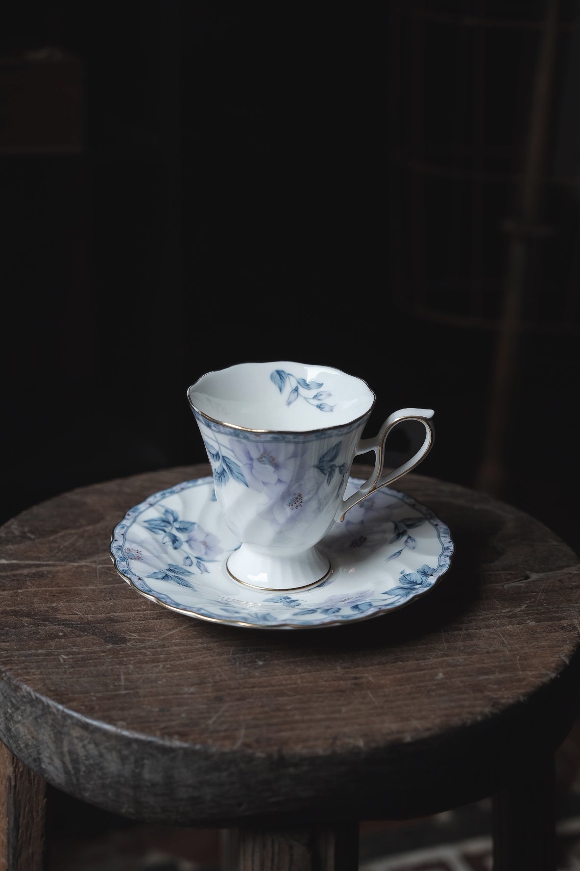 日本製·Hoya山茶花高足骨瓷杯連碟
（190ml）