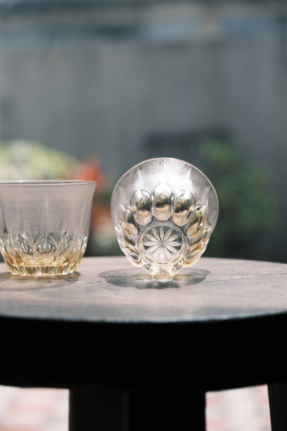 日本製•昭和黃油底色硝子酒杯(180ml)