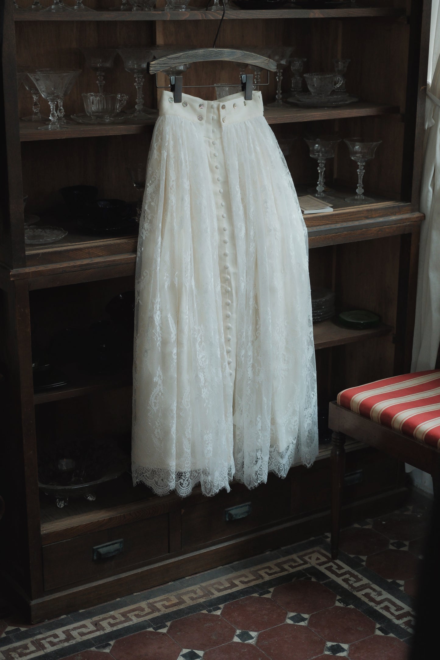 Linen本亞麻外罩Lace半洋裙