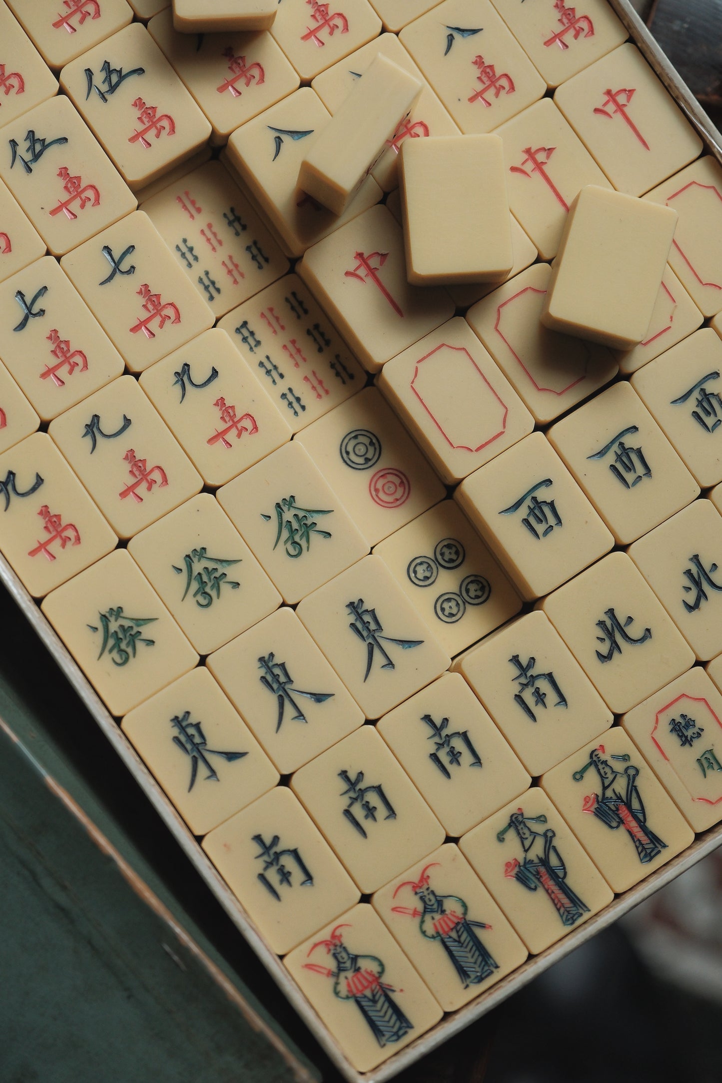 Vintage hand-carved Mahjong tiles (1980s)