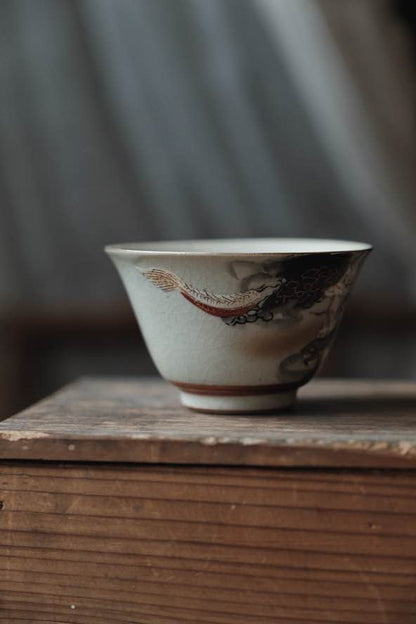 日本製•龍九谷燒手繪日本龍雲紋茶酒杯（120ml）