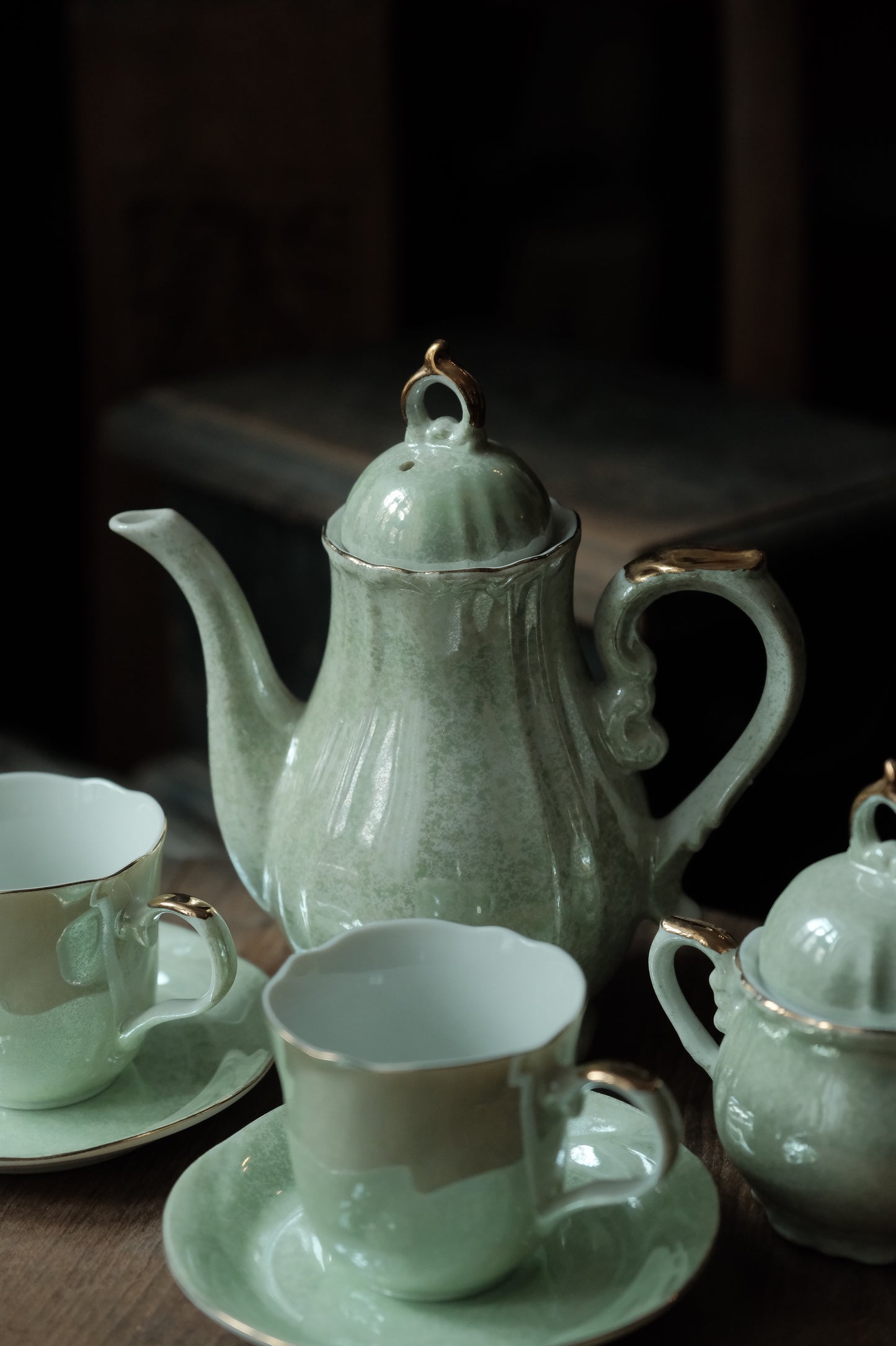 日本製·翡翠綠色茶杯連茶壺糖罐（150ml）