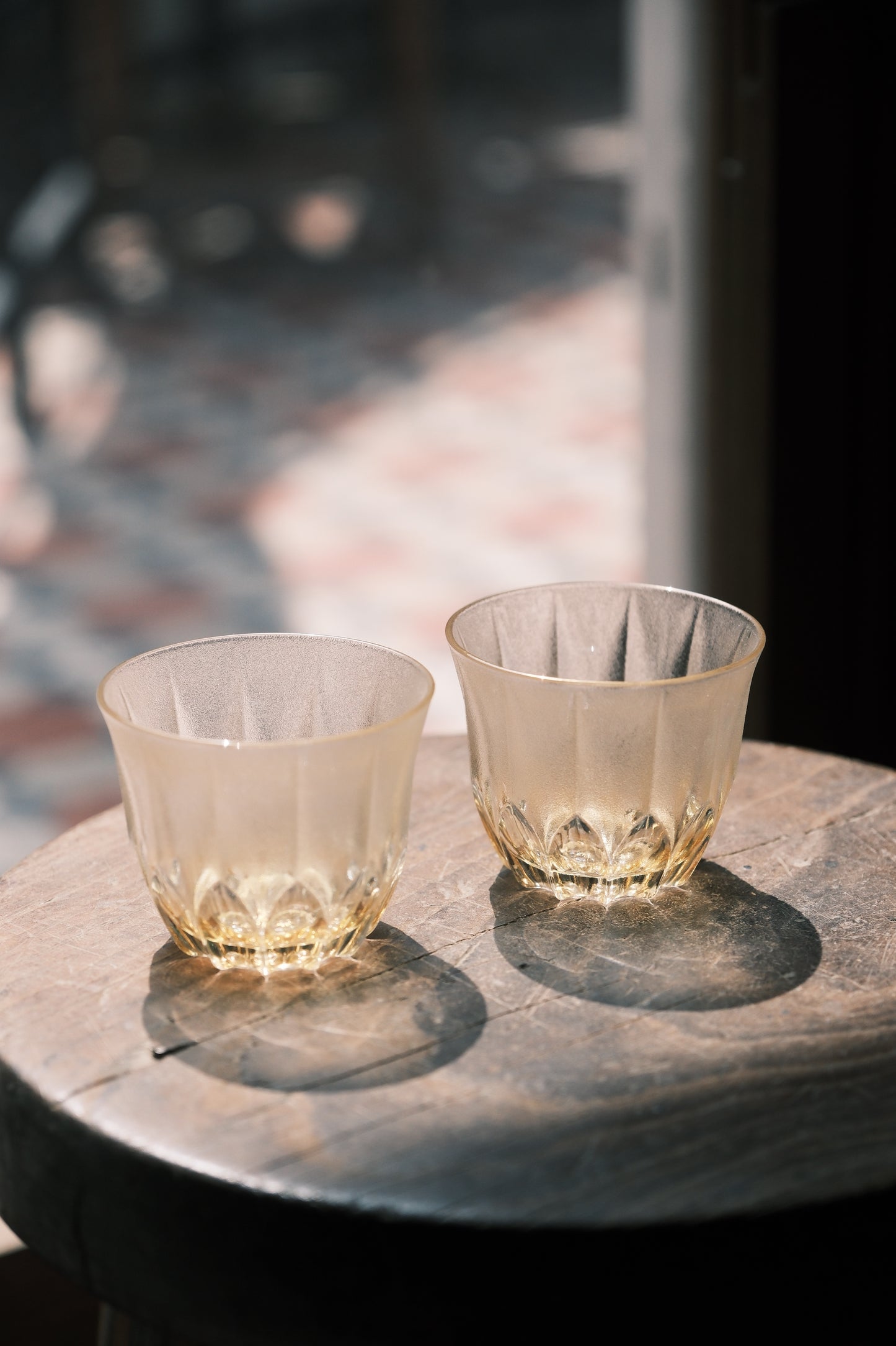 日本製•昭和黃油底色硝子酒杯(180ml)