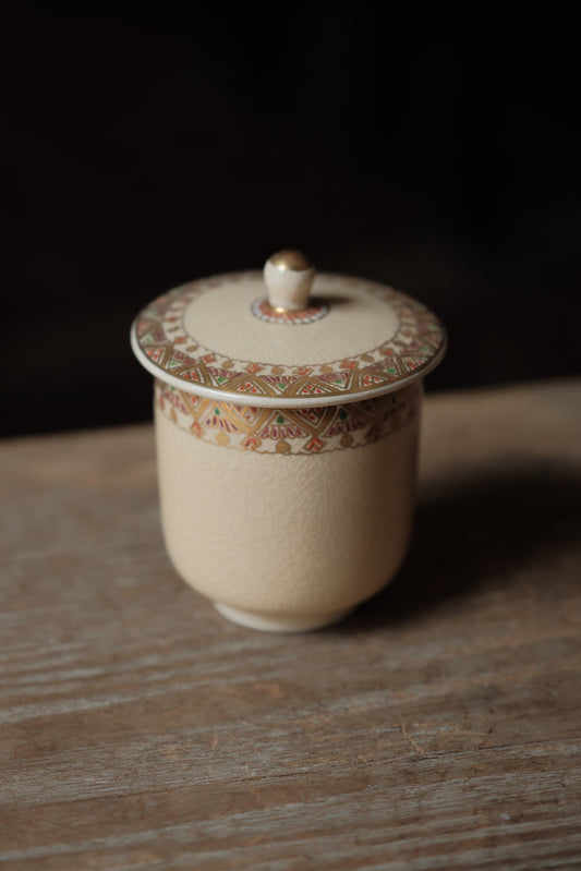 日本製• 薩摩燒描金開心蓋杯(160ml)