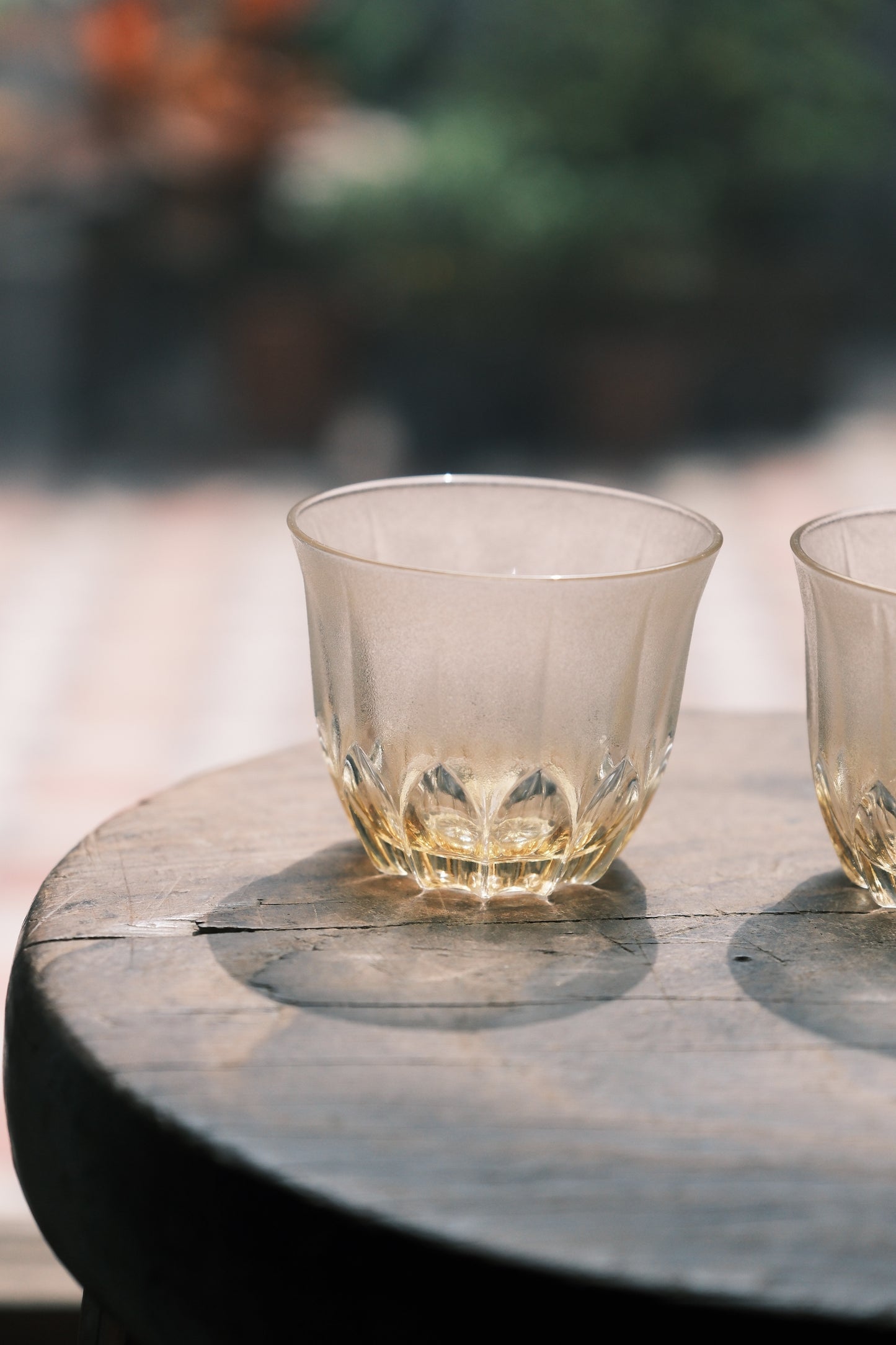 日本製•昭和黃油底色硝子酒杯(180ml)