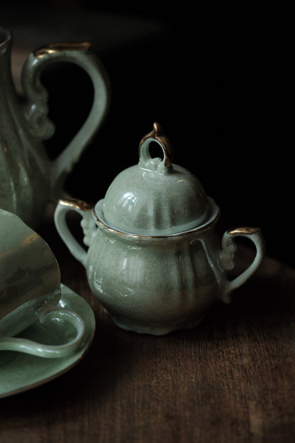 日本製·翡翠綠色茶杯連茶壺糖罐（150ml）