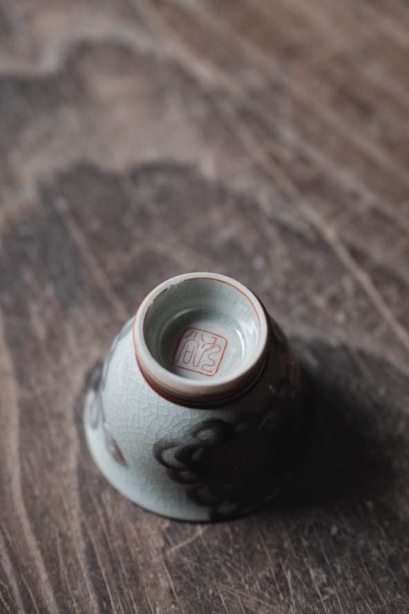 日本製•龍九谷燒手繪日本龍雲紋茶酒杯（35ml）