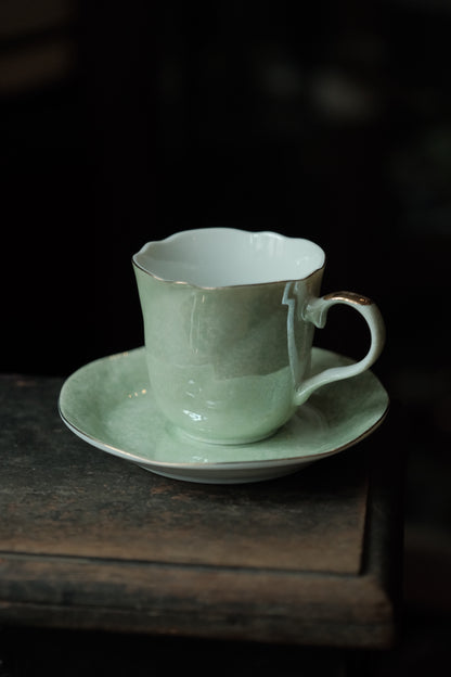日本製·翡翠綠色茶杯連碟（150ml）
