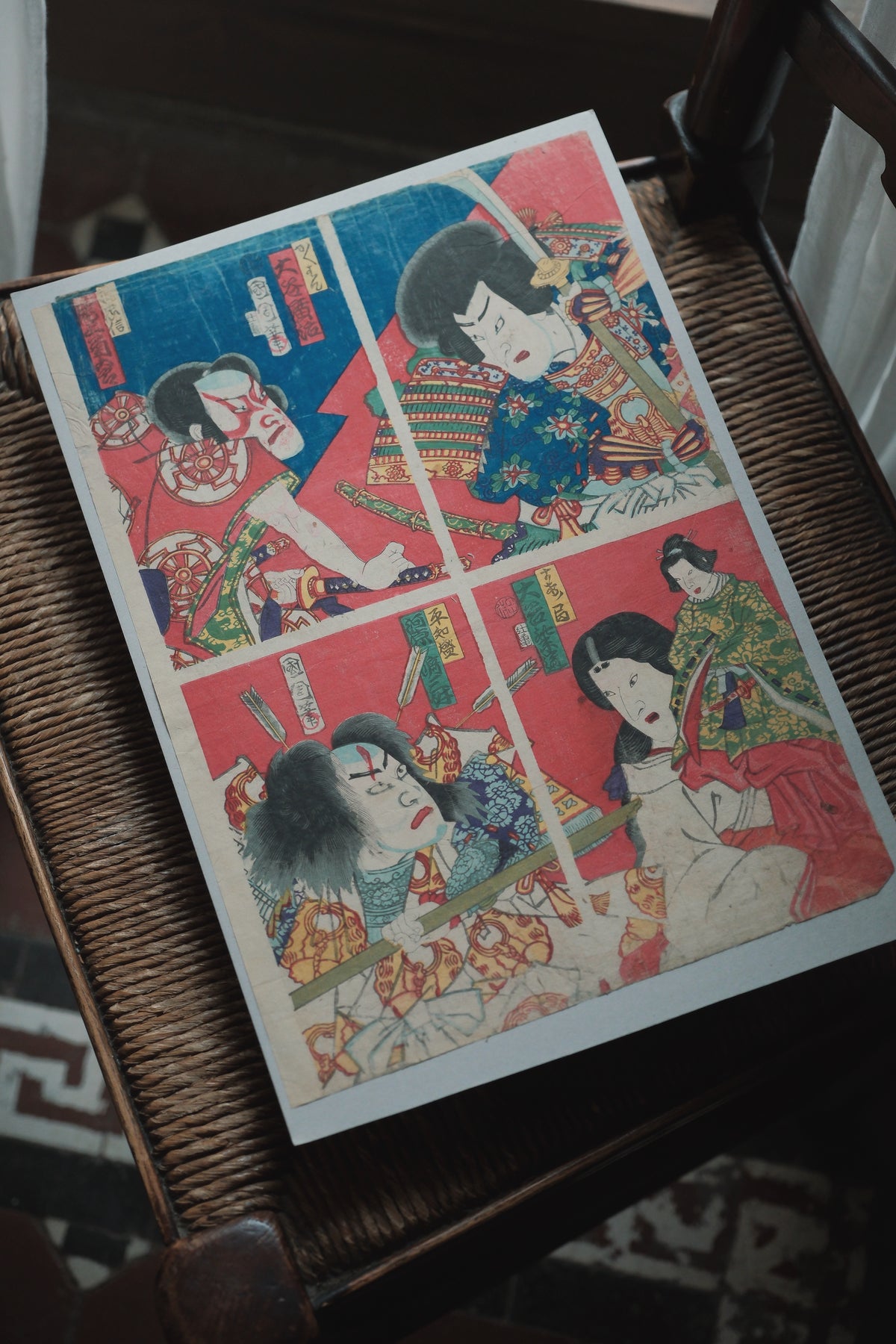 Japanese Woodblock Print (Meiji Period, late 19th c.)
明治時期 豐原國周 歌舞伎木版畫浮世繪（役者繪）