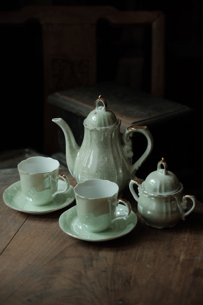 日本製·翡翠綠色茶杯連茶壺糖罐（150ml）