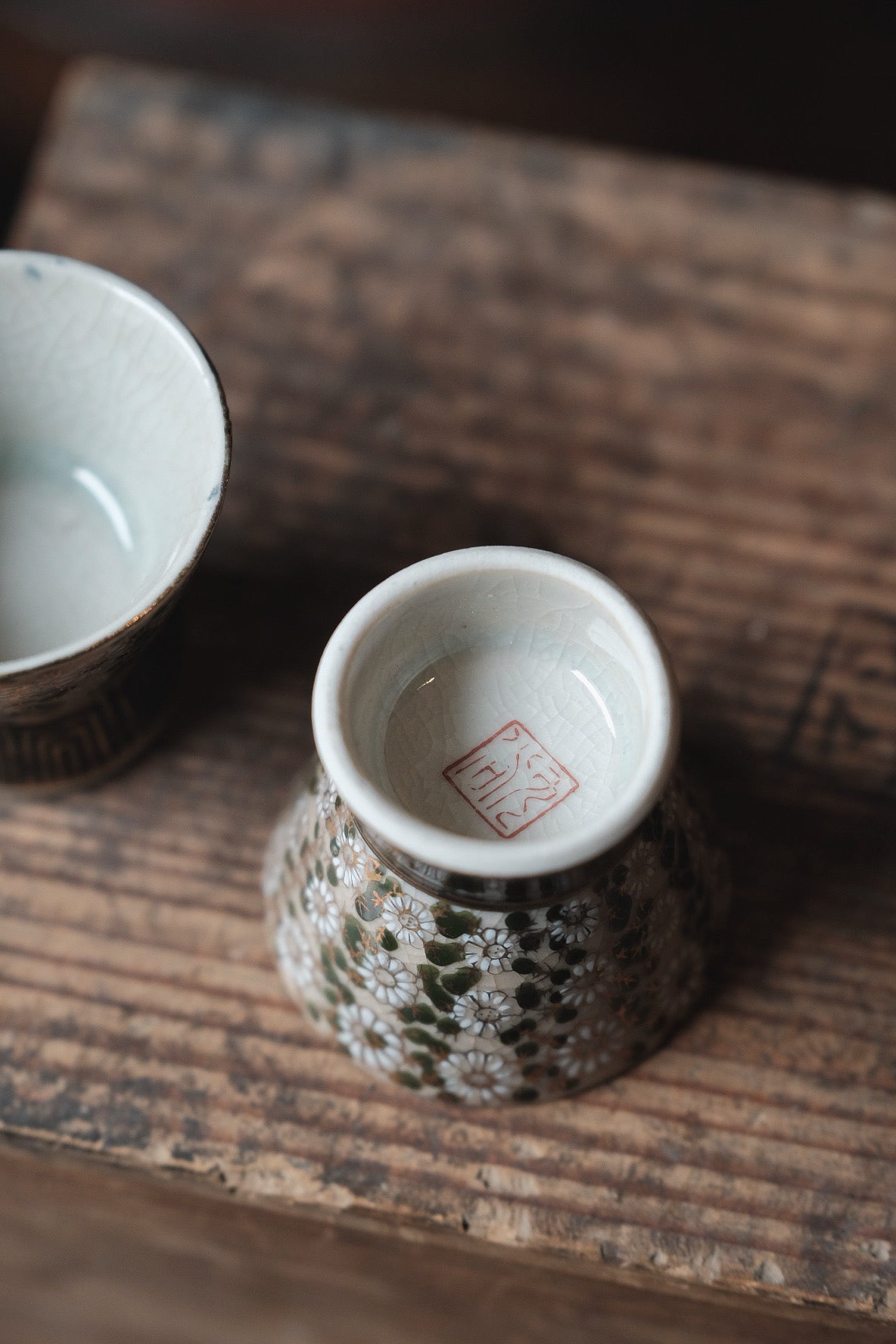 ($110)日本九谷燒手點百花不落地清酒杯一口杯（25ml）