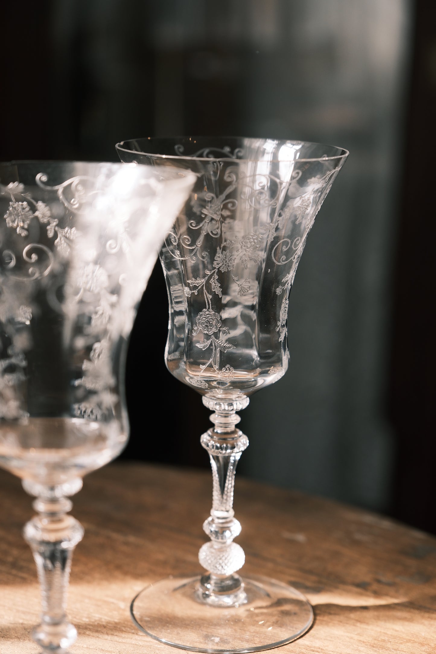 (微瑕疵特惠）美國製 • 1940年水晶玻璃蝕刻大酒杯（270ml）