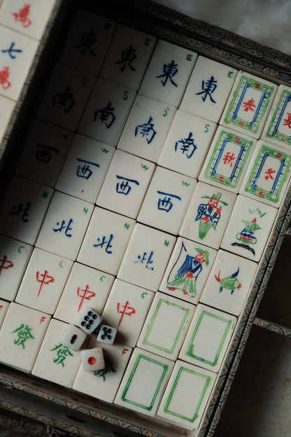 人手牛骨雕刻•竹骨榫接小型手雕刻麻雀連原裝盒