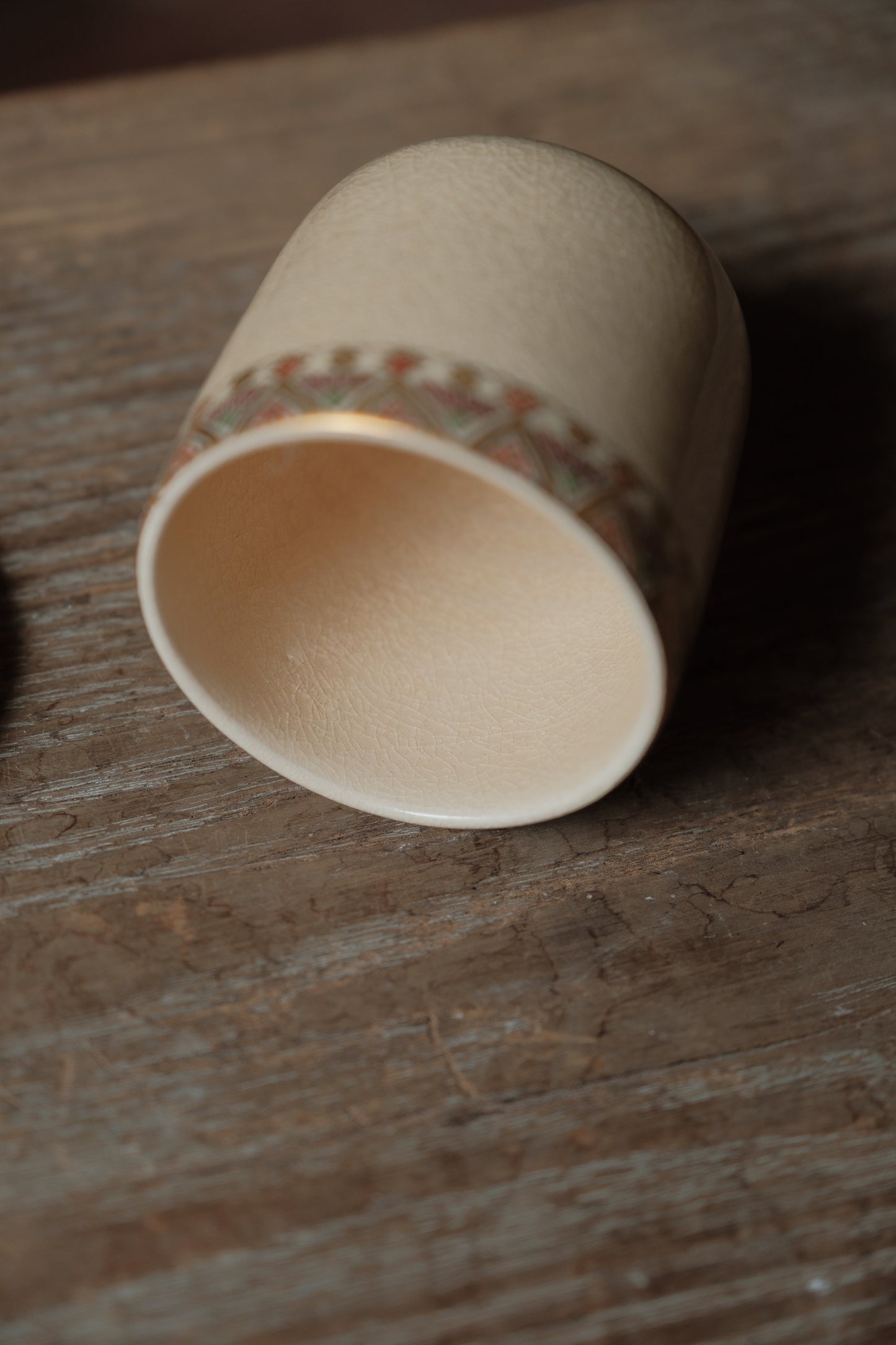 日本製• 薩摩燒描金開心蓋杯(160ml)