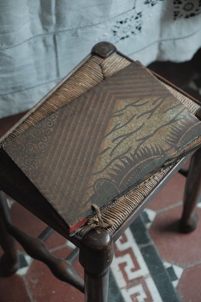 1970s Hand-carved Mahjong set with cat flower tiles