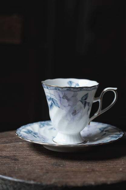日本製·Hoya山茶花高足骨瓷杯連碟
（190ml）
