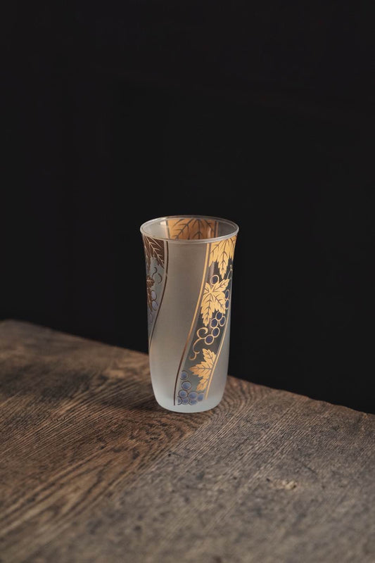 ($120)日本製 • SASAKI 佐佐木硝子磨砂和式印花小型玻璃杯(140ml)