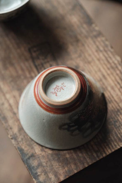 日本製•龍九谷燒手繪日本龍雲紋茶酒杯（120ml）