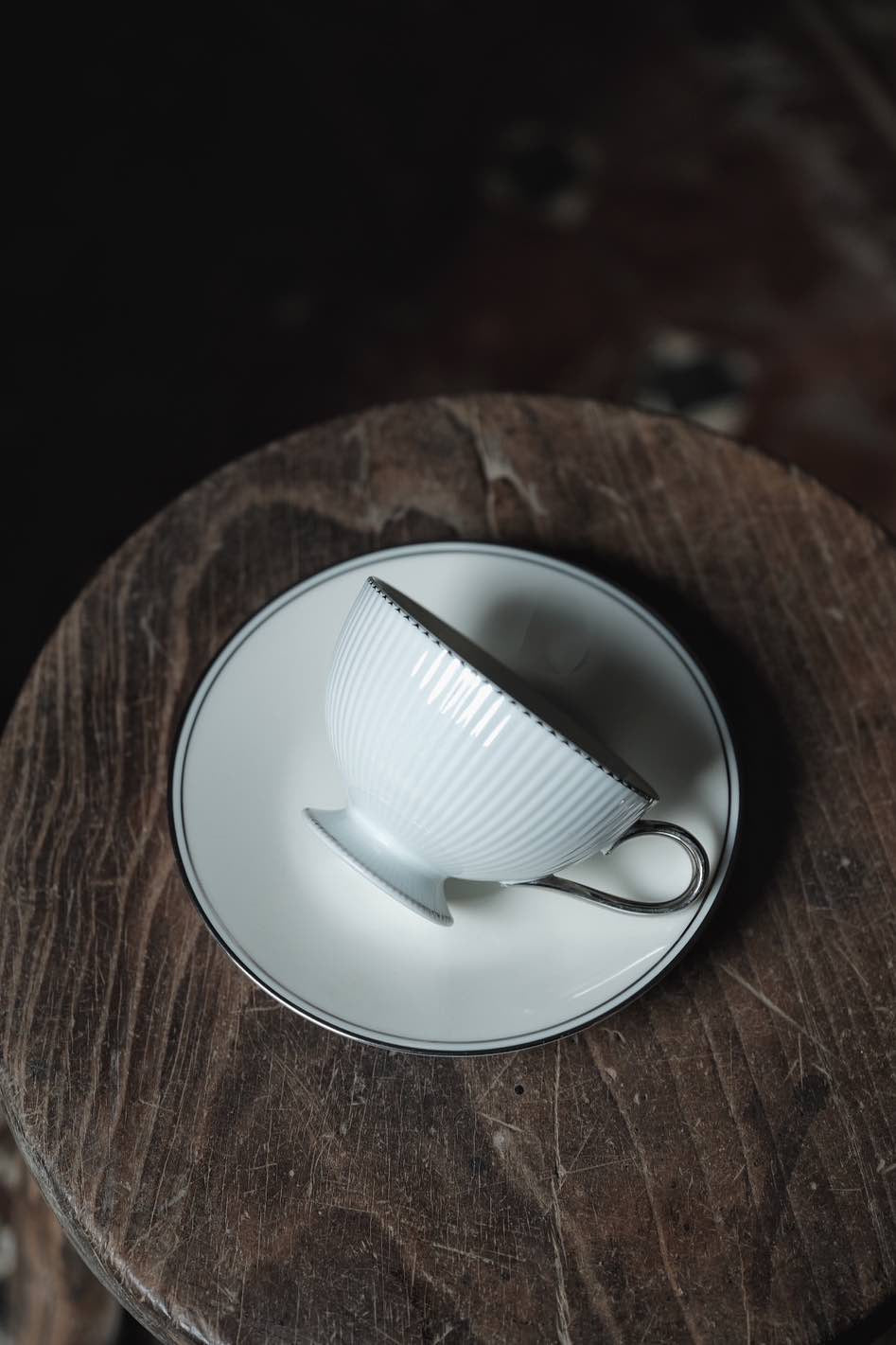 ($130)日本製Noritake則武描銀骨瓷杯連碟（200ml）