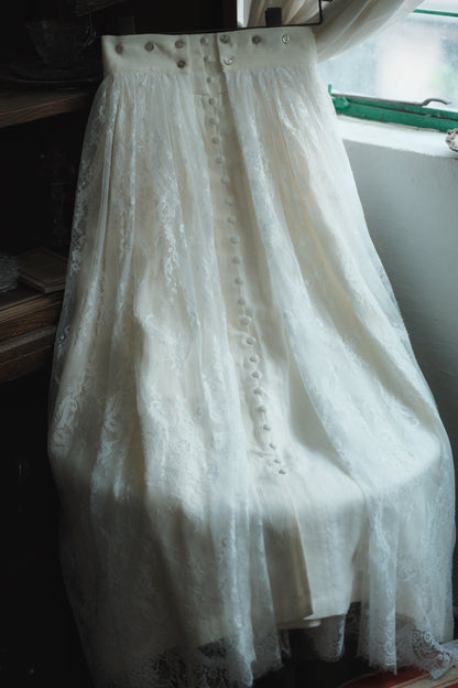 Linen本亞麻外罩Lace半洋裙