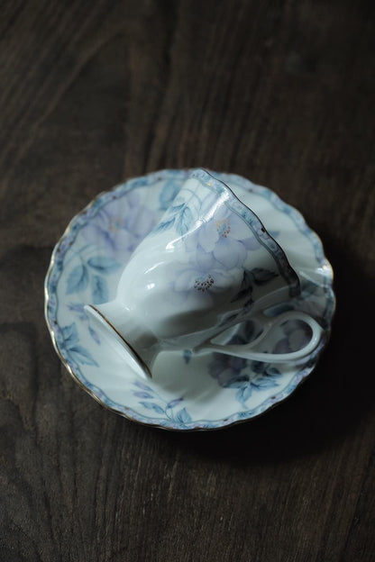 日本製·Hoya山茶花高足骨瓷杯連碟（190ml）