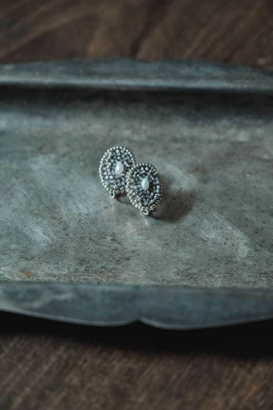 日本古董玻璃珠耳環