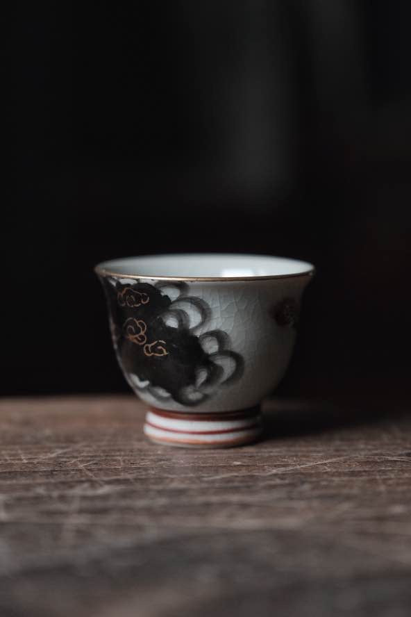 日本製•龍九谷燒手繪日本龍雲紋茶酒杯（35ml）