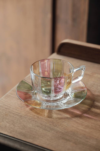 日本製•昭和彩硝子切割咖啡杯(180ml)
