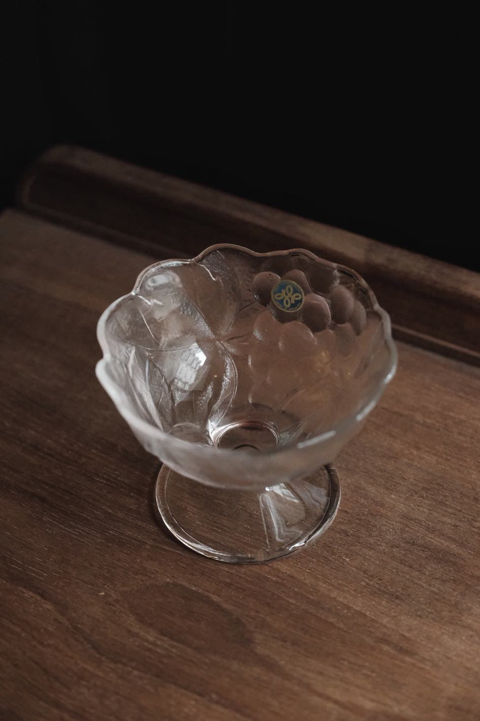 日本製 • HOYA葡萄藤葉硝子高足雪糕杯
