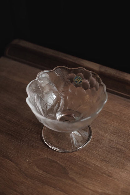 日本製 • HOYA葡萄藤葉硝子高足雪糕杯