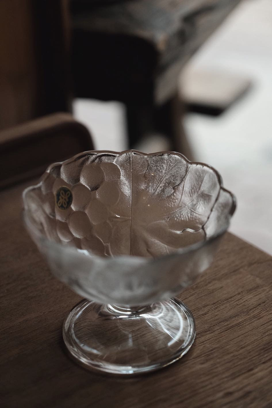 日本製 • HOYA葡萄藤葉硝子高足雪糕杯